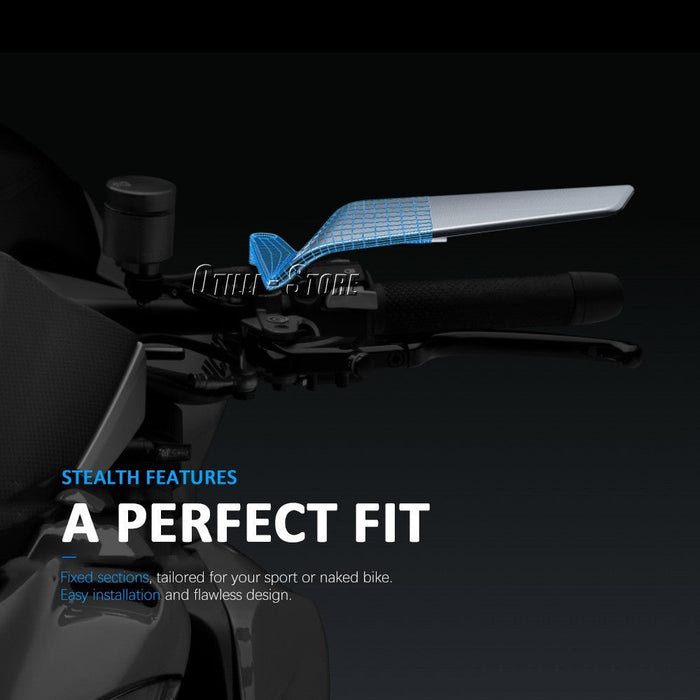 Electric Car Street Bike Universal Handle Mirror Blue Lens Aluminum Alloy Material Motorcycle Modification Accessories