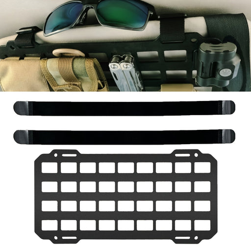 Car Visor Sun Visor Organiser Molle Rigid Plate Vehicle Car Truck Sun Protection Storage Holder Carrier For Tactical Equipment Molle Bag EDC Tools Car Interior Accessories