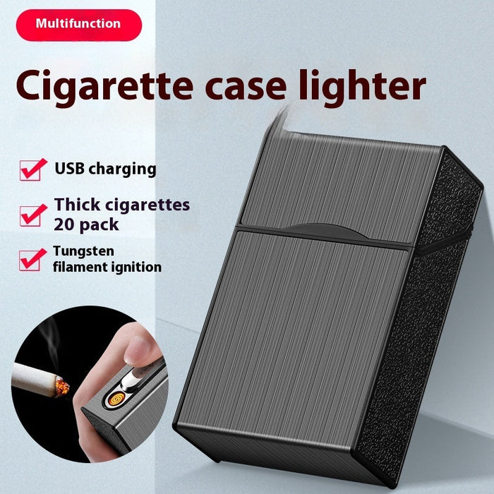 Simple Home USB Charging Windproof Cigarette Case Lighter
