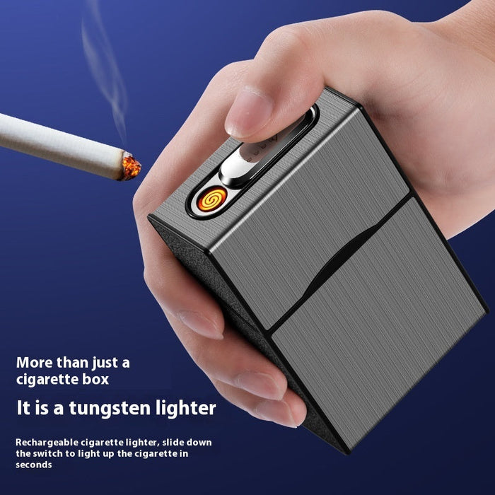 Simple Home USB Charging Windproof Cigarette Case Lighter