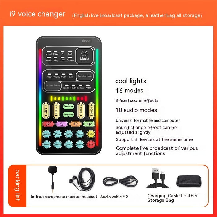 Mobile Computer Live Mini Sound Card Voice Changer Key American Tone Bmazing Slow Downer