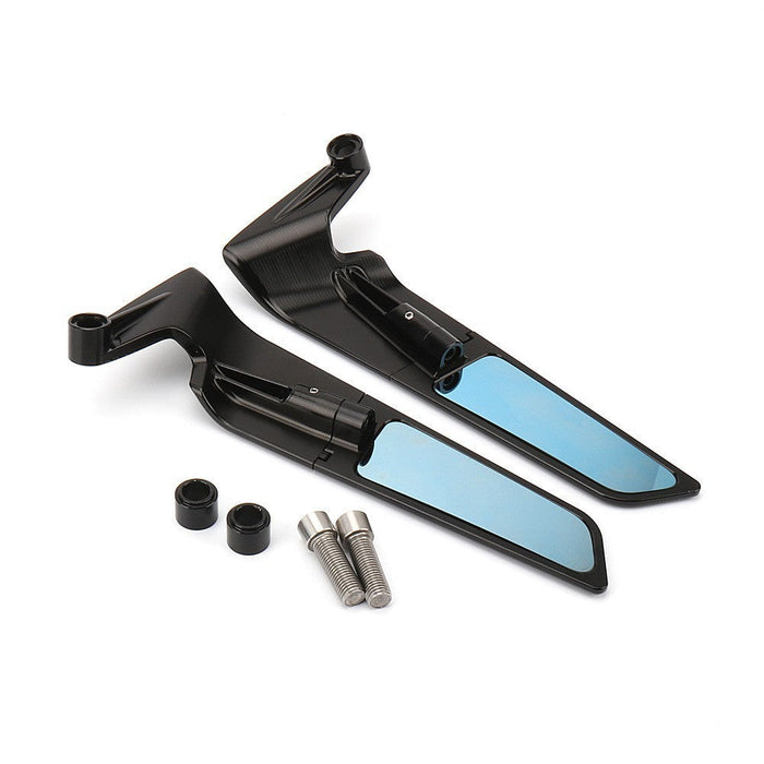 Electric Car Street Bike Universal Handle Mirror Blue Lens Aluminum Alloy Material Motorcycle Modification Accessories