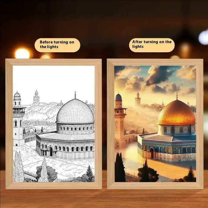 Cross Redemption Garden Sea Home Light Painting