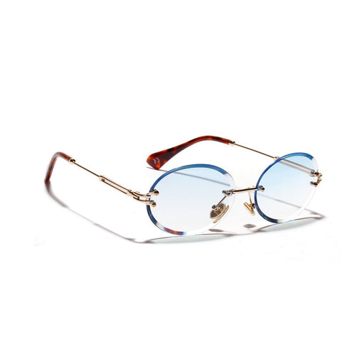 Women Oval crystal glasses eye ear ladies Rimless