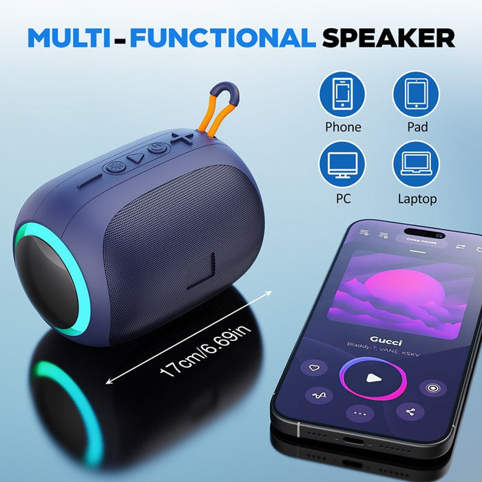 JYX L5 Portable Speaker & IPX7 Waterproof Bluetooth Speaker With LED Light & 8H Playtime Outdoor Speakers With Loud Stereo Sound
