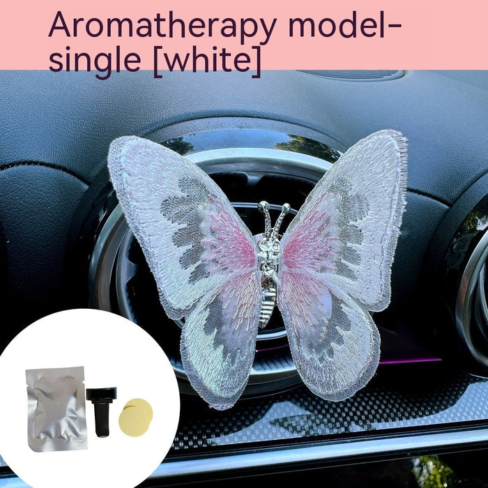 Moving Embroidery Butterfly Center Console Air Outlet Decoration Healing Series Car Accessories