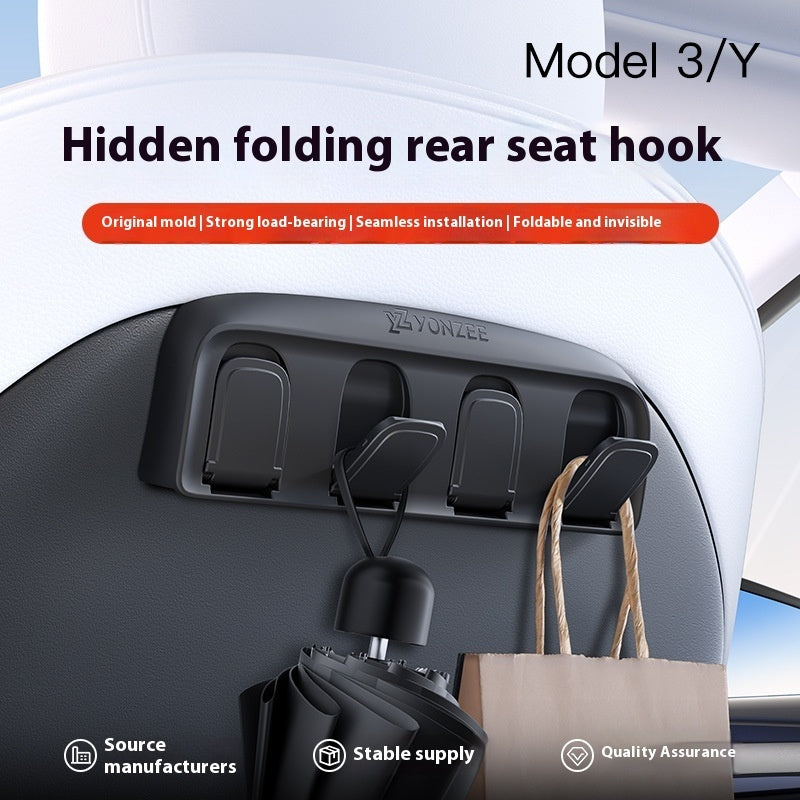 Suitable For Huanxin ModelY3 Rear Seat Car Folding Hook Storage Accessories
