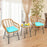 3 Pieces Rattan Furniture Set With Cushioned Chair Table