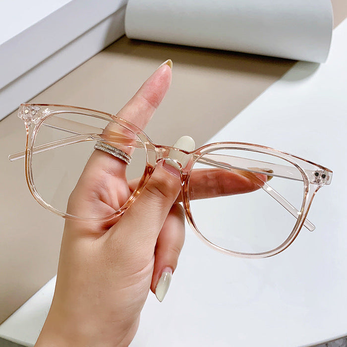 New Trendy Beige Nail Glasses Frame For Women