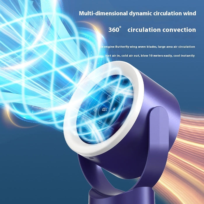 Desktop Adjustable Fan Light Rechargeable Wall Mount Table Fan Light Led Display Air Circulation Cooling USB Table Fan Light