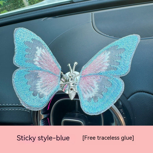 Moving Embroidery Butterfly Center Console Air Outlet Decoration Healing Series Car Accessories