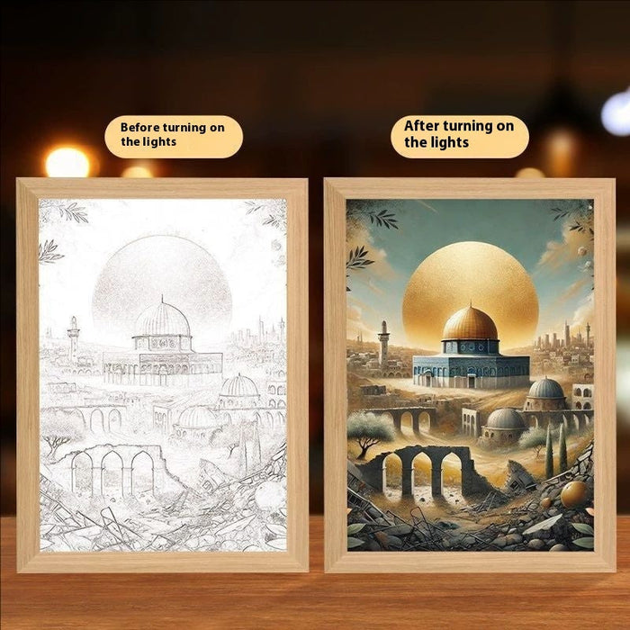 Cross Redemption Garden Sea Home Light Painting