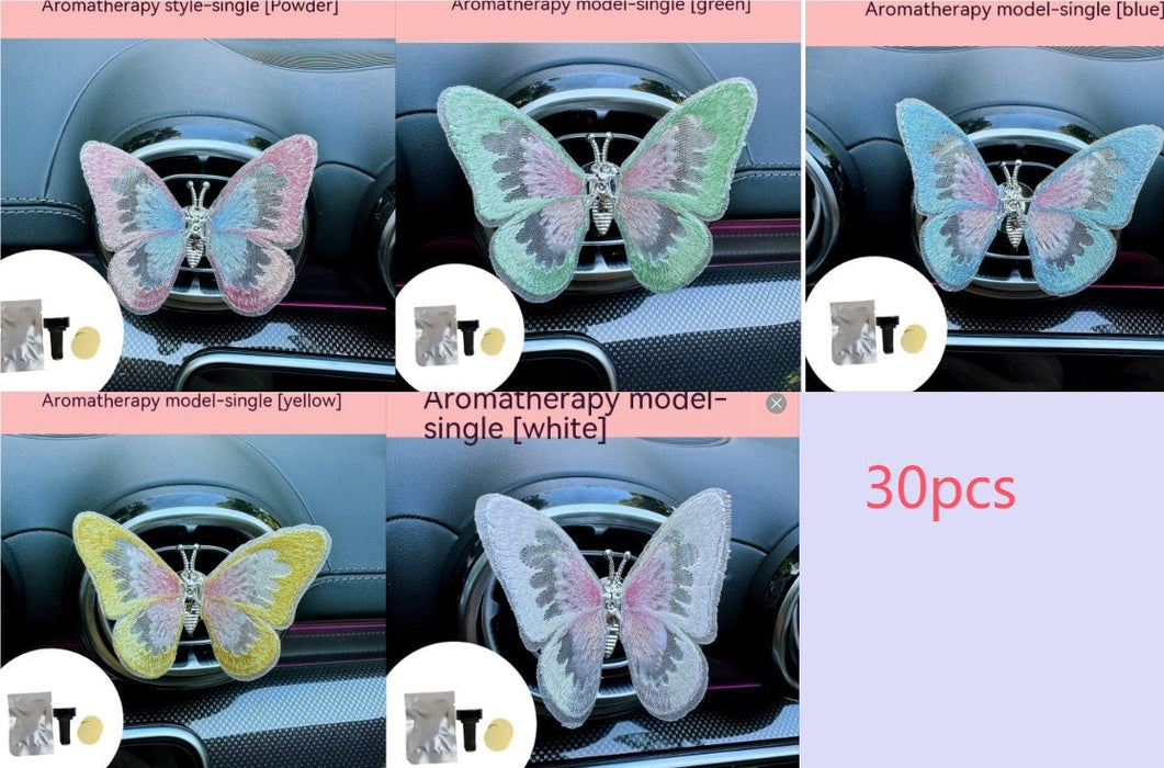 Moving Embroidery Butterfly Center Console Air Outlet Decoration Healing Series Car Accessories