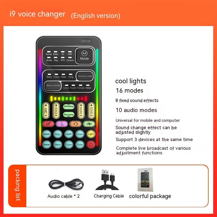 Mobile Computer Live Mini Sound Card Voice Changer Key American Tone Bmazing Slow Downer