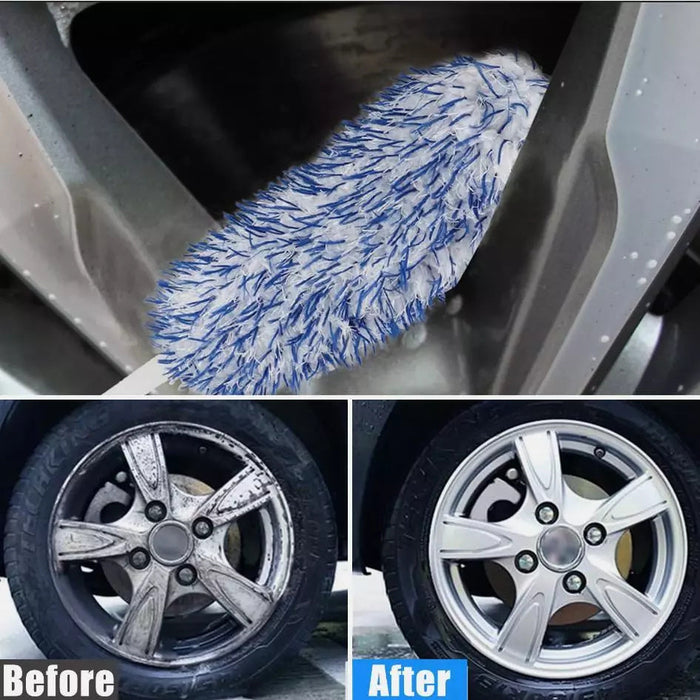 Car Wash Super Brush Microfiber Premium Wheels Brush Non-Slip Soft Handle Easy To Cleaning Car Wheel Spokes Car Accessories