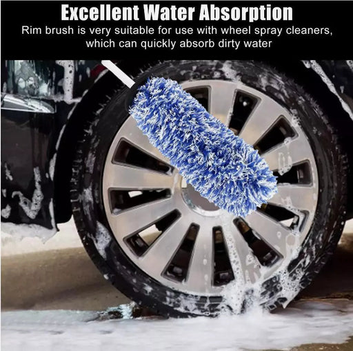 Car Wash Super Brush Microfiber Premium Wheels Brush Non-Slip Soft Handle Easy To Cleaning Car Wheel Spokes Car Accessories