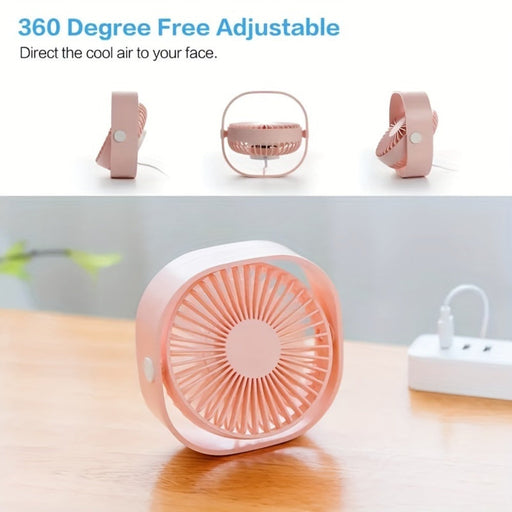 Random Color New Desktop Small Fan Rechargeable Desktop Fan Portable Office Student Dormitory Home Mini Fan Mute