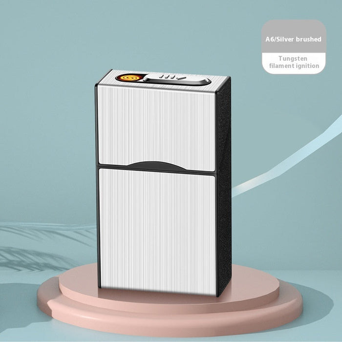 Simple Home USB Charging Windproof Cigarette Case Lighter